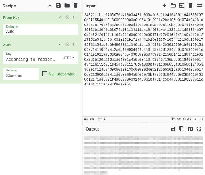 CyberChef recipe to XOR the strings